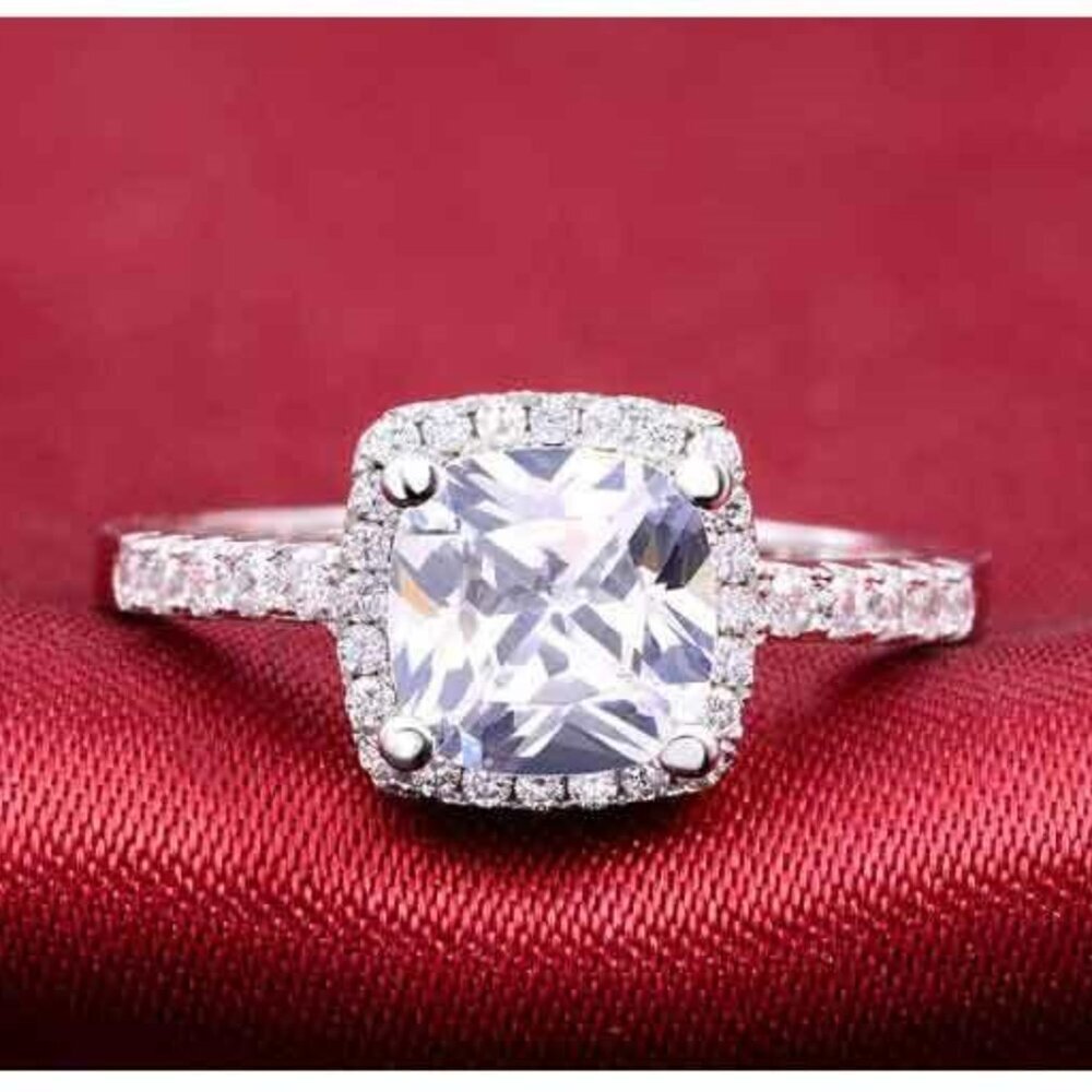 🔥Beautiful Pure Princess Cut Zircon Square Thin Rings for Women, MARR9036